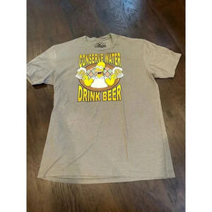 Universal‎ Studios The Simpsons Converse Water Drink Beer tee shirt gray  g5
